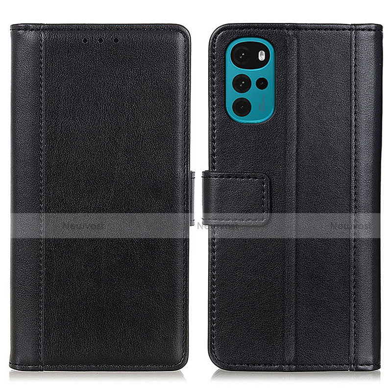 Leather Case Stands Flip Cover Holder N02P for Motorola Moto G22