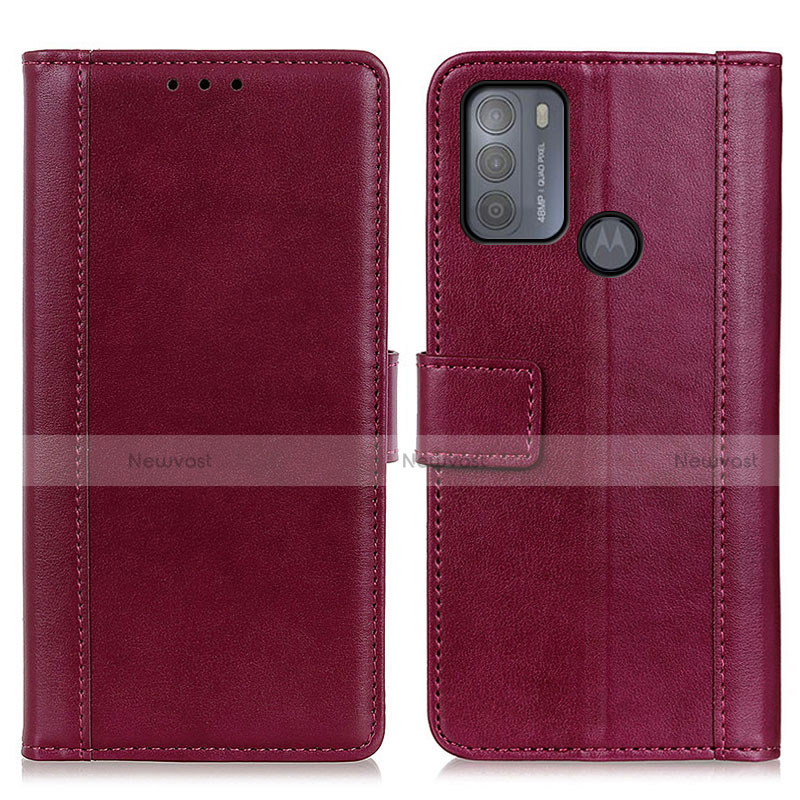 Leather Case Stands Flip Cover Holder N02P for Motorola Moto G50