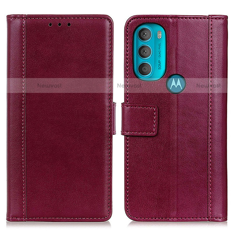 Leather Case Stands Flip Cover Holder N02P for Motorola Moto G71 5G