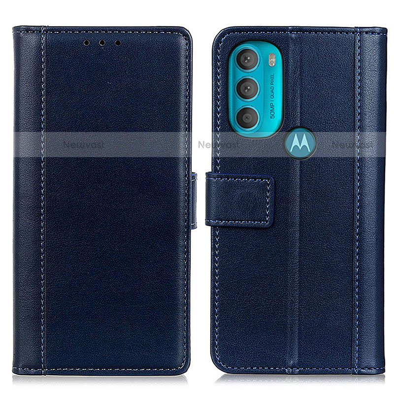 Leather Case Stands Flip Cover Holder N02P for Motorola Moto G71 5G