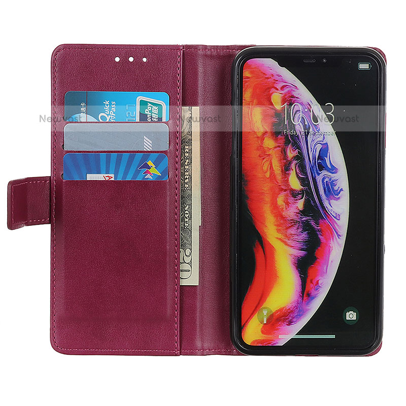 Leather Case Stands Flip Cover Holder N02P for Oppo A74 4G