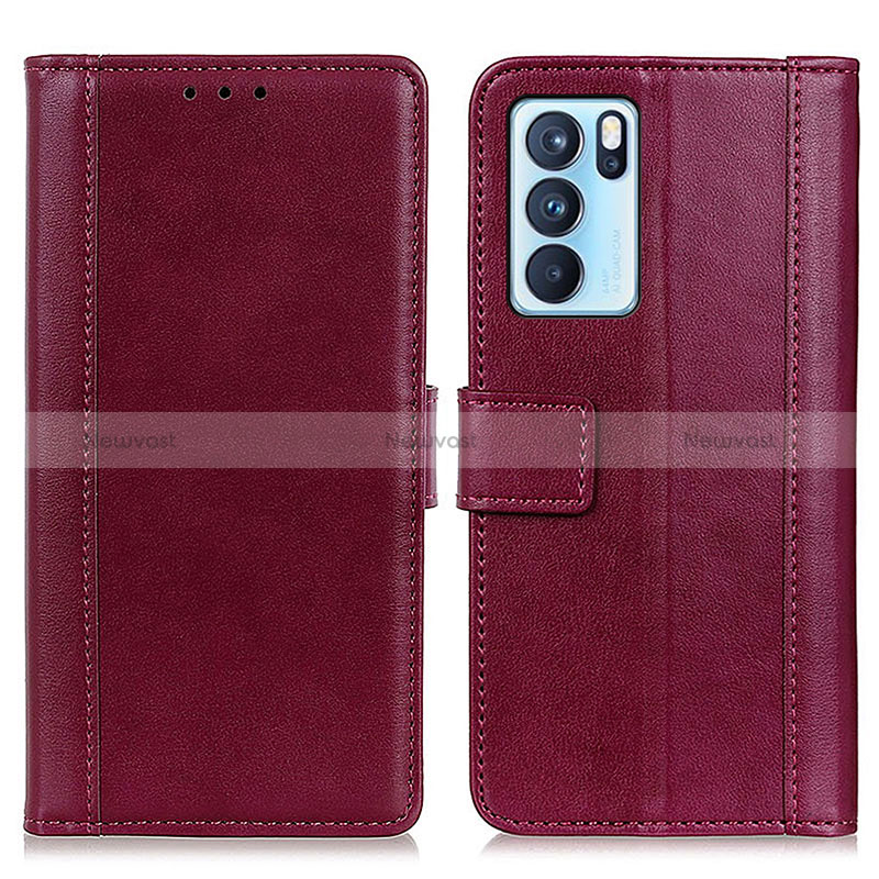 Leather Case Stands Flip Cover Holder N02P for Oppo Reno6 Pro 5G India