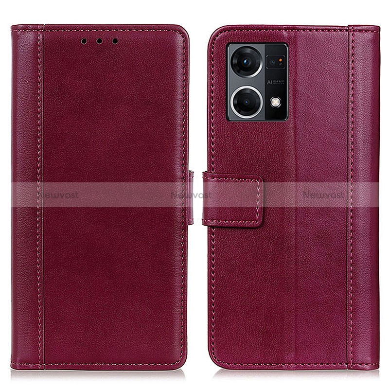 Leather Case Stands Flip Cover Holder N02P for Oppo Reno7 4G