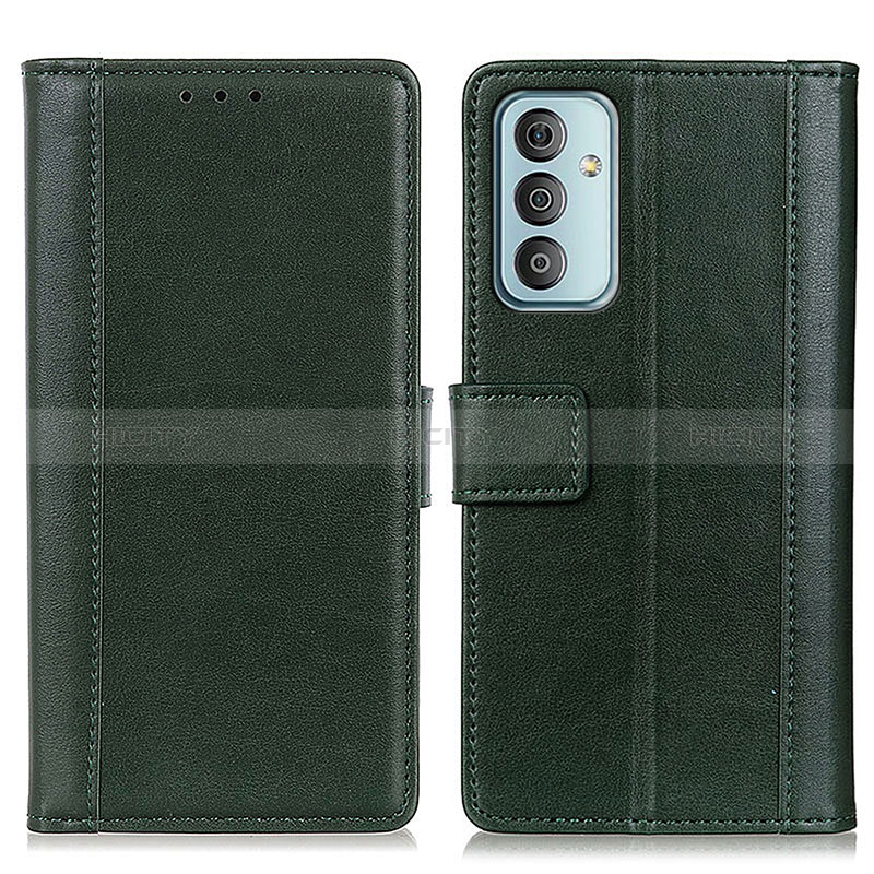 Leather Case Stands Flip Cover Holder N02P for Samsung Galaxy M13 4G Green