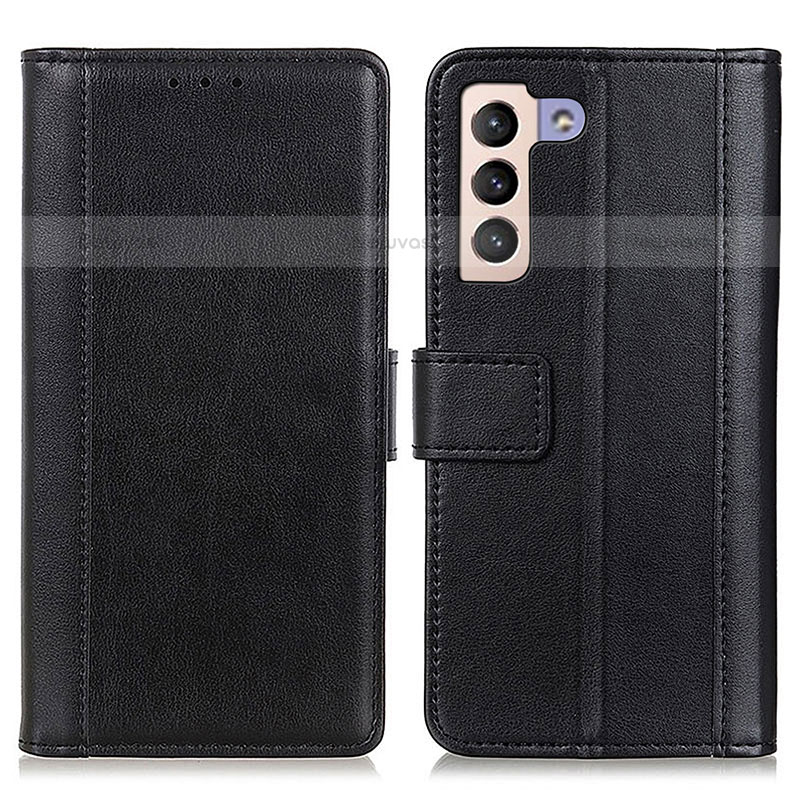 Leather Case Stands Flip Cover Holder N02P for Samsung Galaxy S21 FE 5G Black