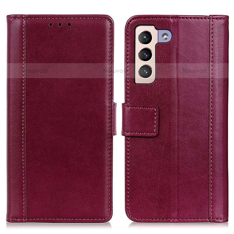 Leather Case Stands Flip Cover Holder N02P for Samsung Galaxy S22 5G