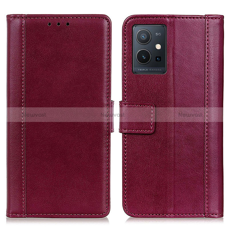 Leather Case Stands Flip Cover Holder N02P for Vivo iQOO Z6 5G