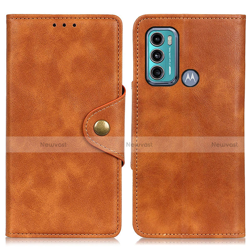 Leather Case Stands Flip Cover Holder N03P for Motorola Moto G40 Fusion Brown