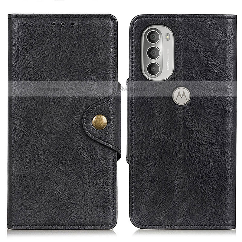 Leather Case Stands Flip Cover Holder N03P for Motorola Moto G51 5G