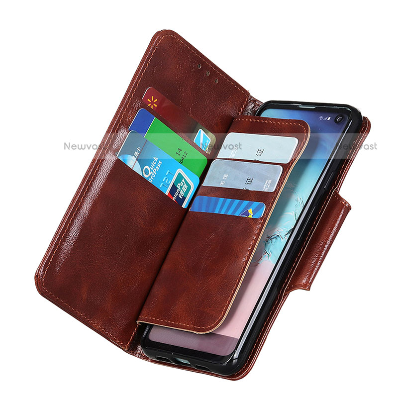 Leather Case Stands Flip Cover Holder N04P for Motorola Moto E40