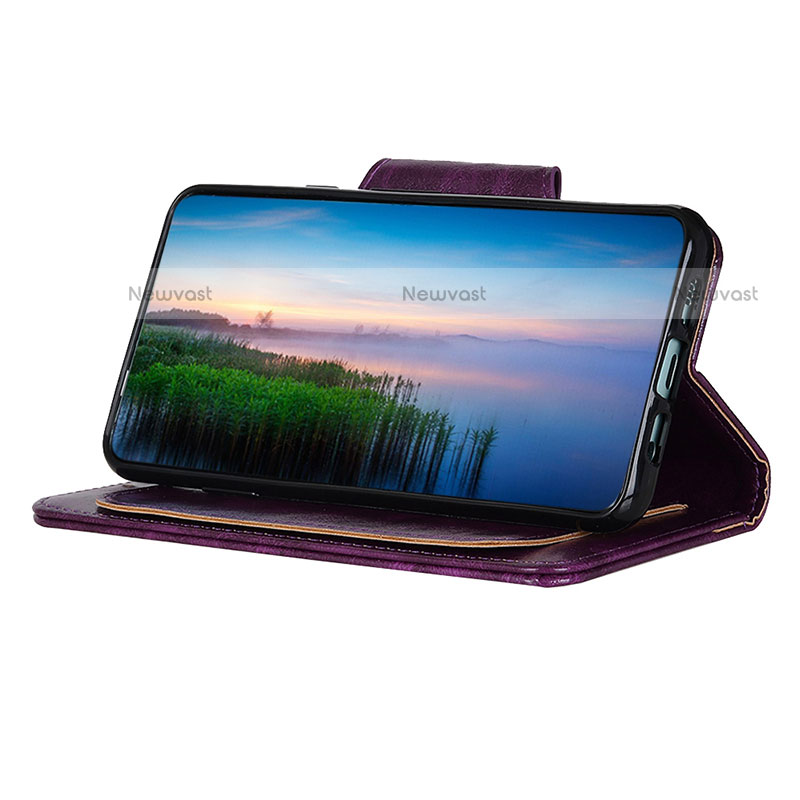 Leather Case Stands Flip Cover Holder N04P for Motorola Moto E40