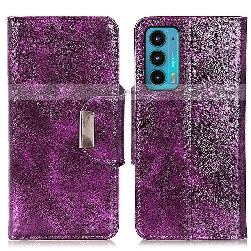 Leather Case Stands Flip Cover Holder N04P for Motorola Moto Edge Lite 5G