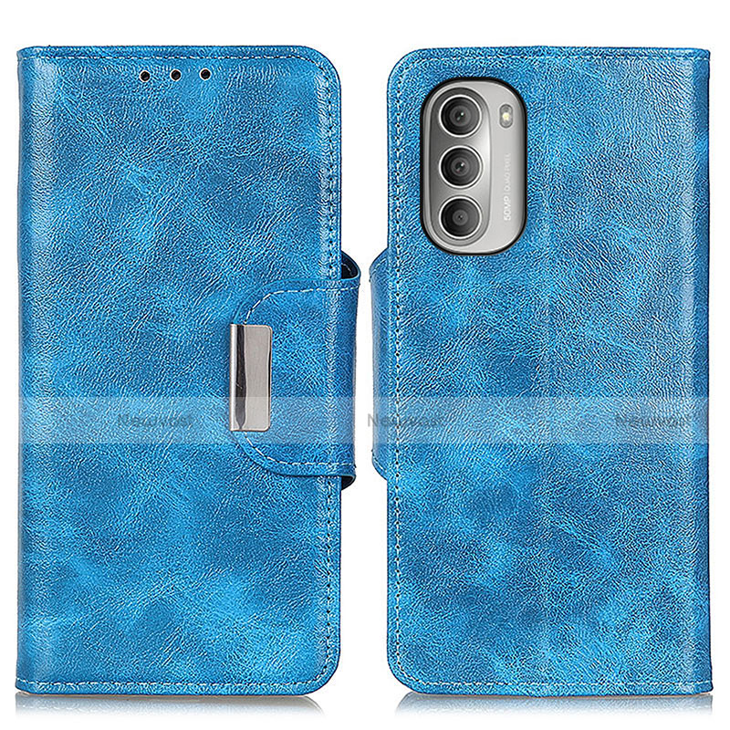 Leather Case Stands Flip Cover Holder N04P for Motorola Moto G Stylus (2022) 5G Sky Blue