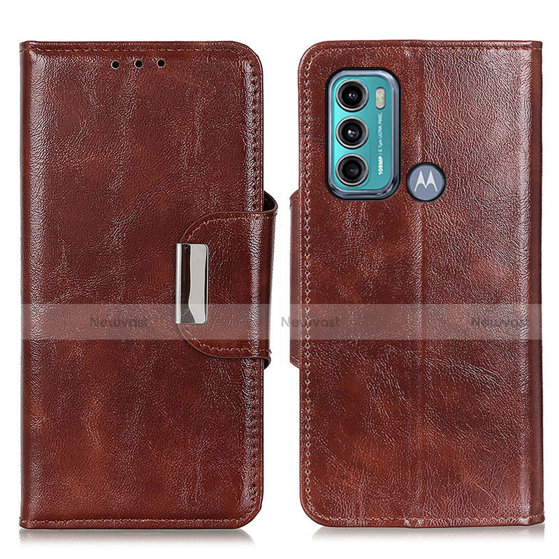 Leather Case Stands Flip Cover Holder N04P for Motorola Moto G40 Fusion Brown