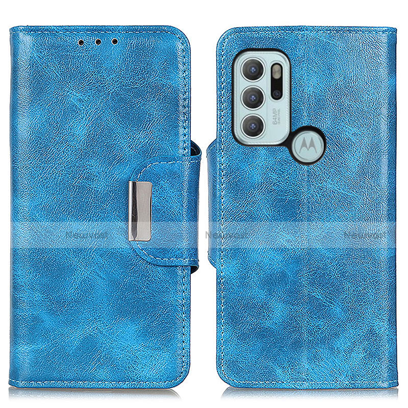 Leather Case Stands Flip Cover Holder N04P for Motorola Moto G60s