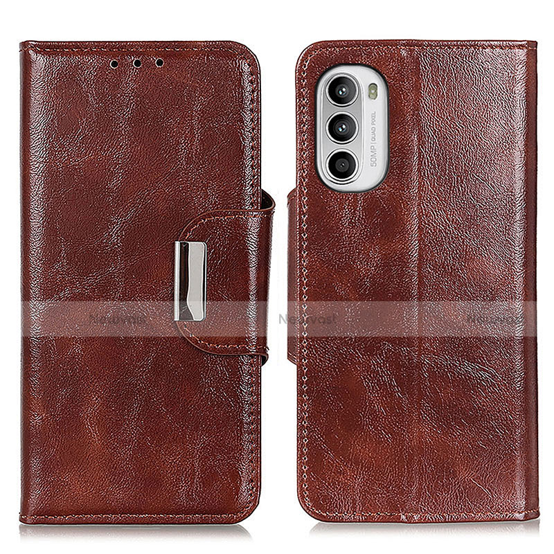 Leather Case Stands Flip Cover Holder N04P for Motorola Moto G71s 5G