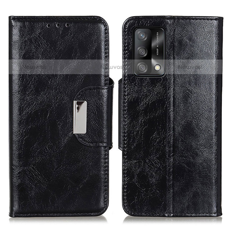 Leather Case Stands Flip Cover Holder N04P for Oppo A74 4G