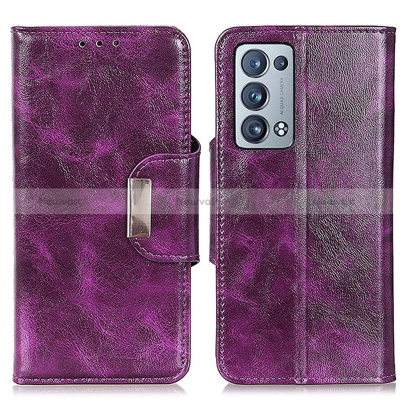 Leather Case Stands Flip Cover Holder N04P for Oppo Reno6 Pro 5G