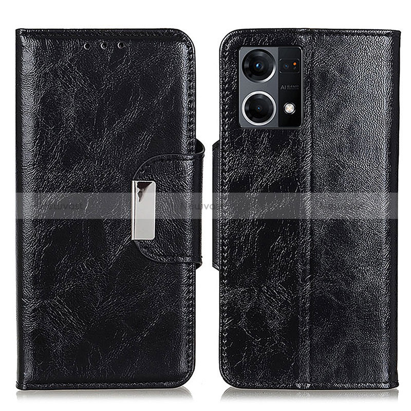 Leather Case Stands Flip Cover Holder N04P for Oppo Reno7 4G