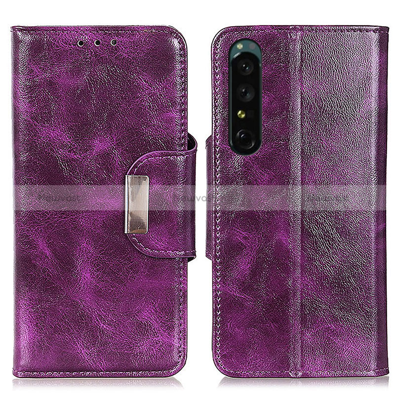 Leather Case Stands Flip Cover Holder N04P for Sony Xperia 1 III