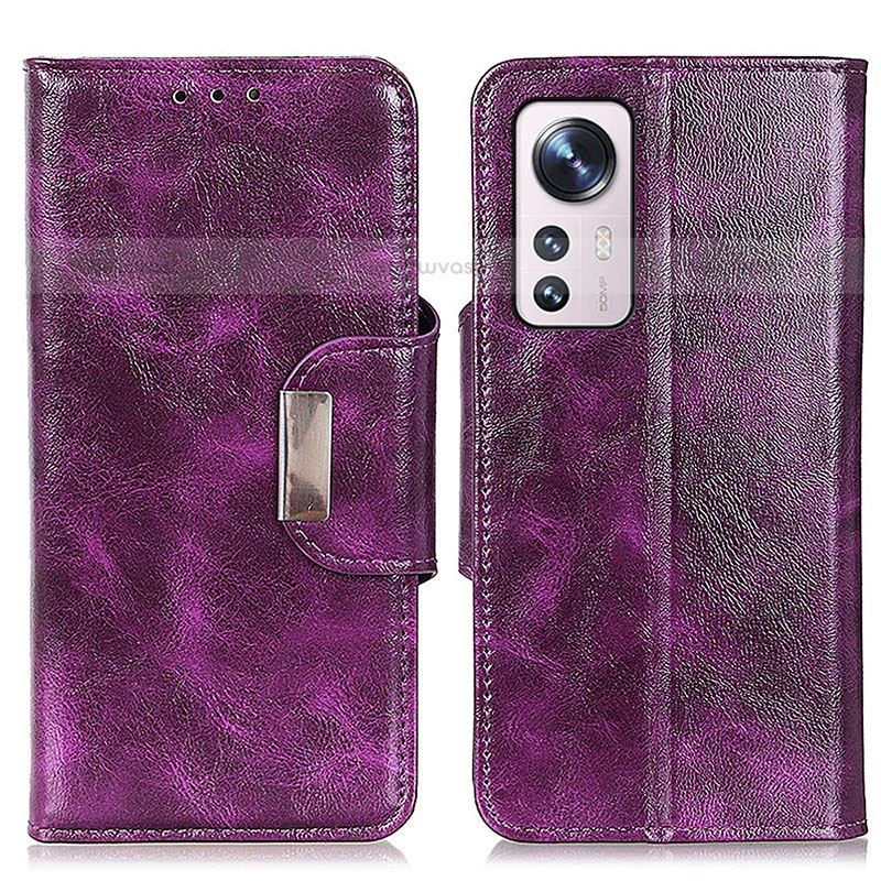 Leather Case Stands Flip Cover Holder N04P for Xiaomi Mi 12S 5G Purple