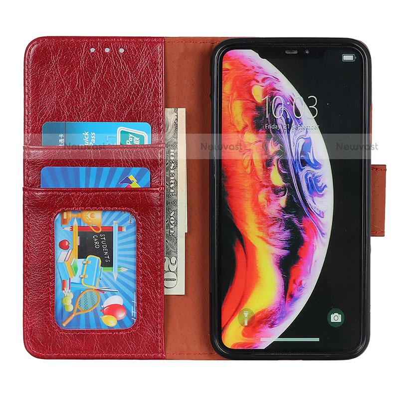 Leather Case Stands Flip Cover Holder N05P for Motorola Moto E40