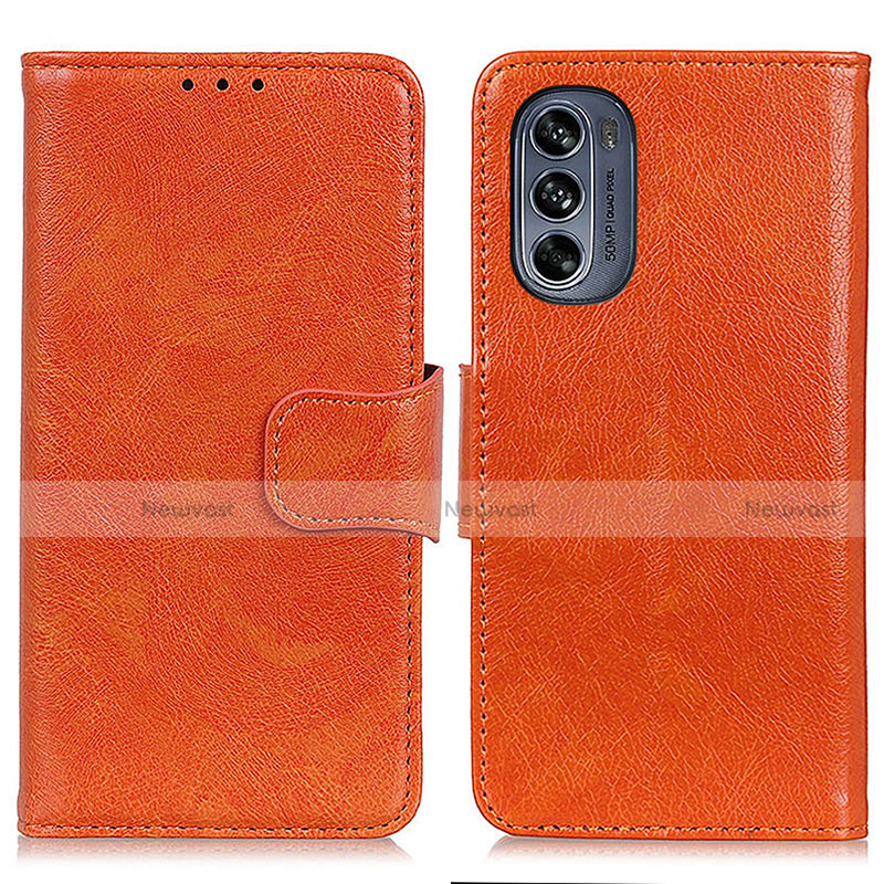 Leather Case Stands Flip Cover Holder N05P for Motorola Moto G62 5G