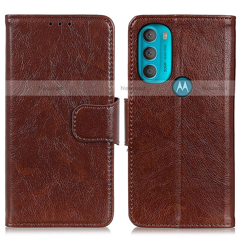 Leather Case Stands Flip Cover Holder N05P for Motorola Moto G71 5G