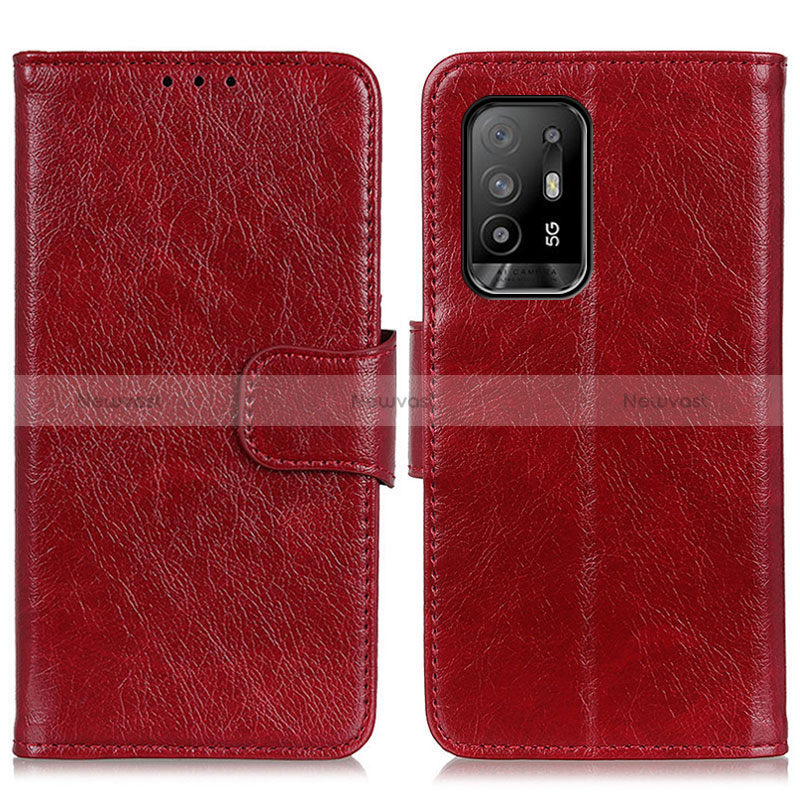 Leather Case Stands Flip Cover Holder N05P for Oppo Reno5 Z 5G