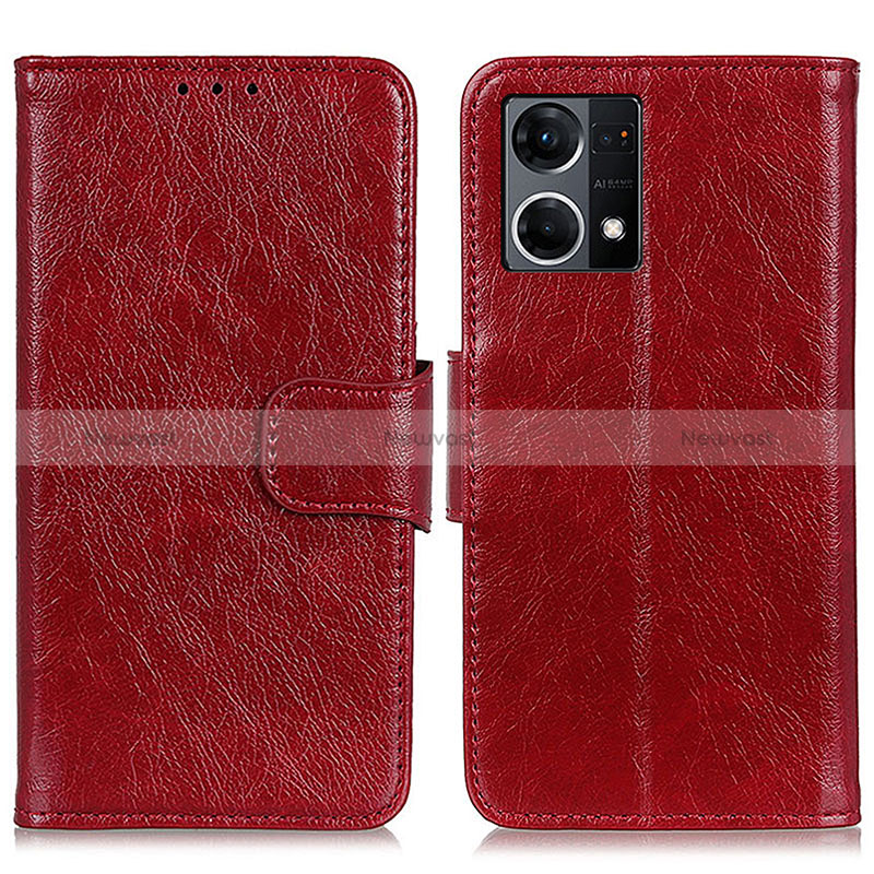 Leather Case Stands Flip Cover Holder N05P for Oppo Reno7 4G