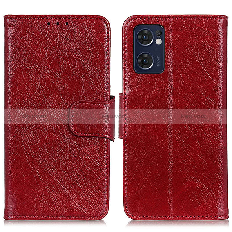 Leather Case Stands Flip Cover Holder N05P for Oppo Reno7 5G