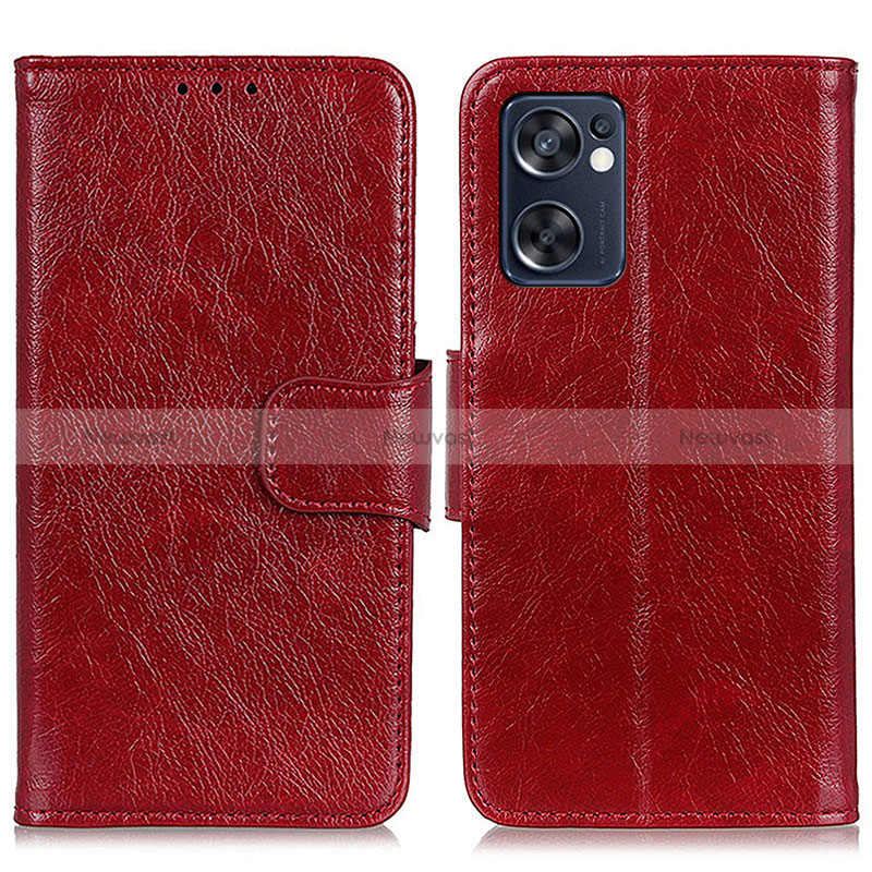 Leather Case Stands Flip Cover Holder N05P for Oppo Reno7 SE 5G
