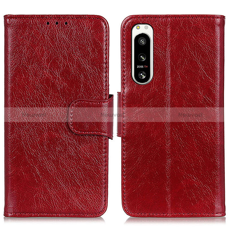 Leather Case Stands Flip Cover Holder N05P for Sony Xperia 5 IV