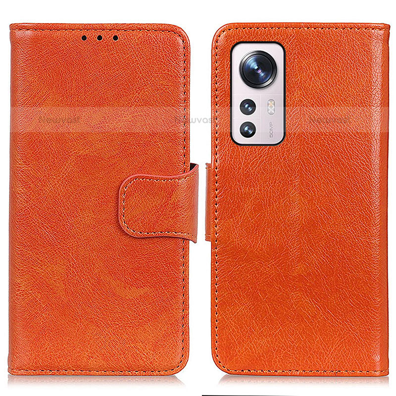 Leather Case Stands Flip Cover Holder N05P for Xiaomi Mi 12S Pro 5G Orange