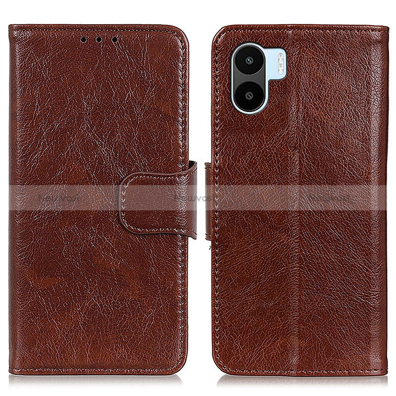 Leather Case Stands Flip Cover Holder N05P for Xiaomi Redmi A1 Brown