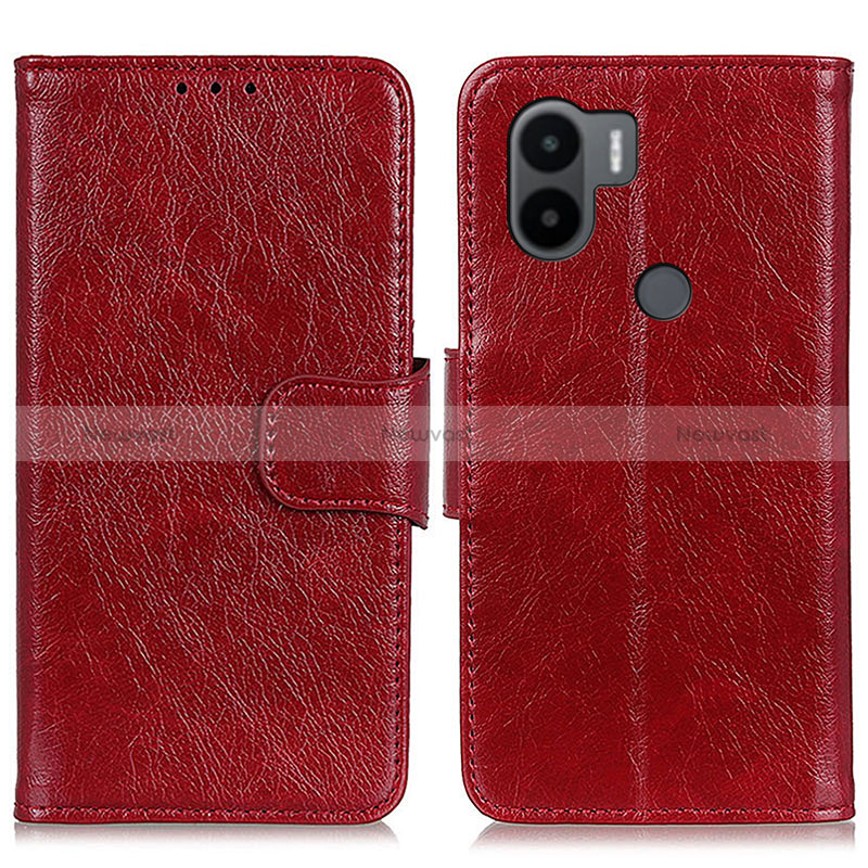 Leather Case Stands Flip Cover Holder N05P for Xiaomi Redmi A1 Plus Red