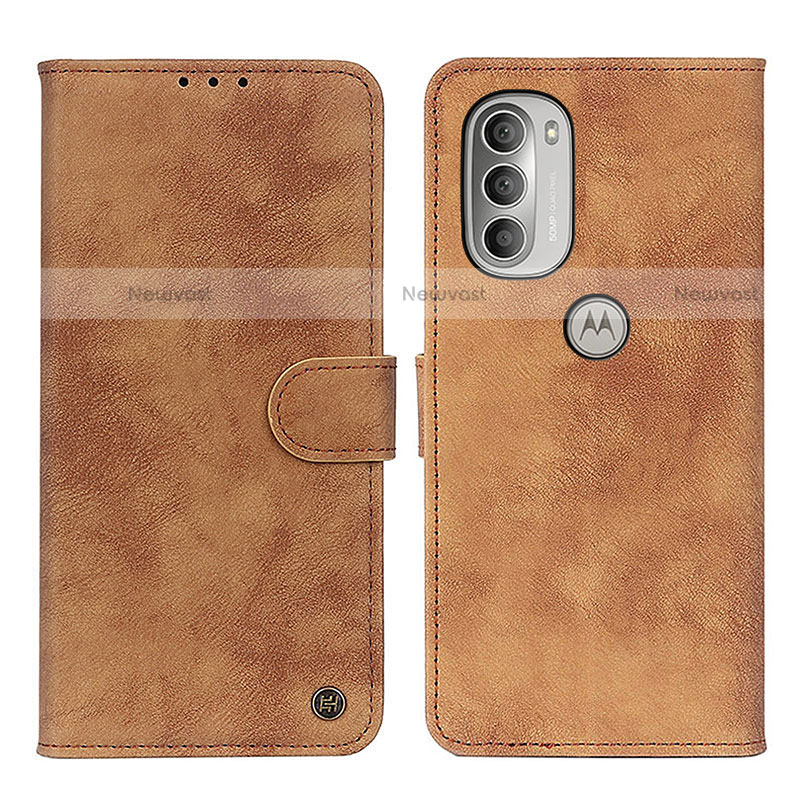 Leather Case Stands Flip Cover Holder N06P for Motorola Moto G51 5G
