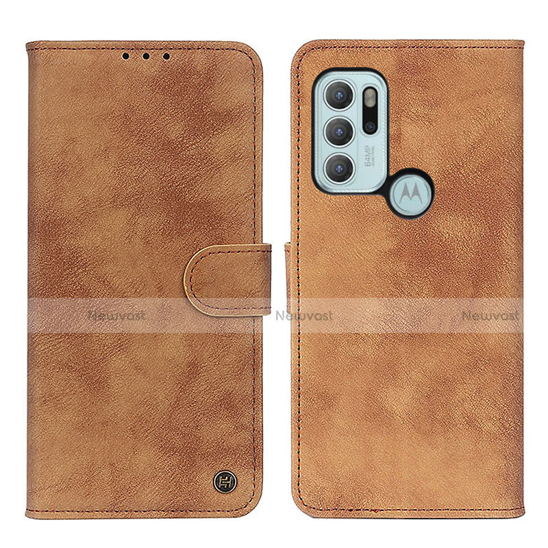 Leather Case Stands Flip Cover Holder N06P for Motorola Moto G60s
