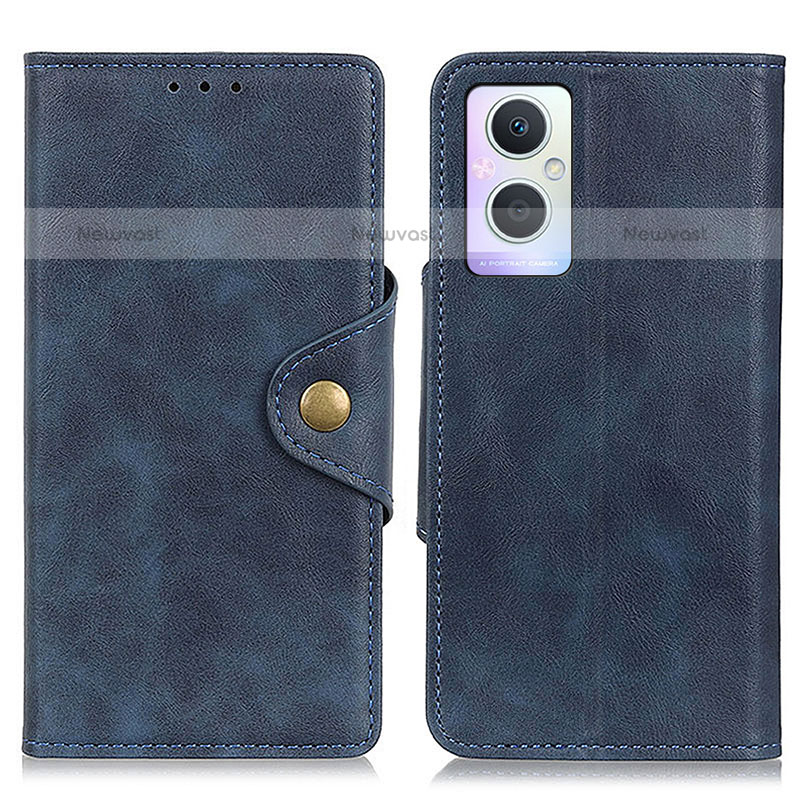 Leather Case Stands Flip Cover Holder N06P for OnePlus Nord N20 5G Blue