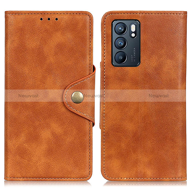 Leather Case Stands Flip Cover Holder N06P for Oppo Reno6 5G