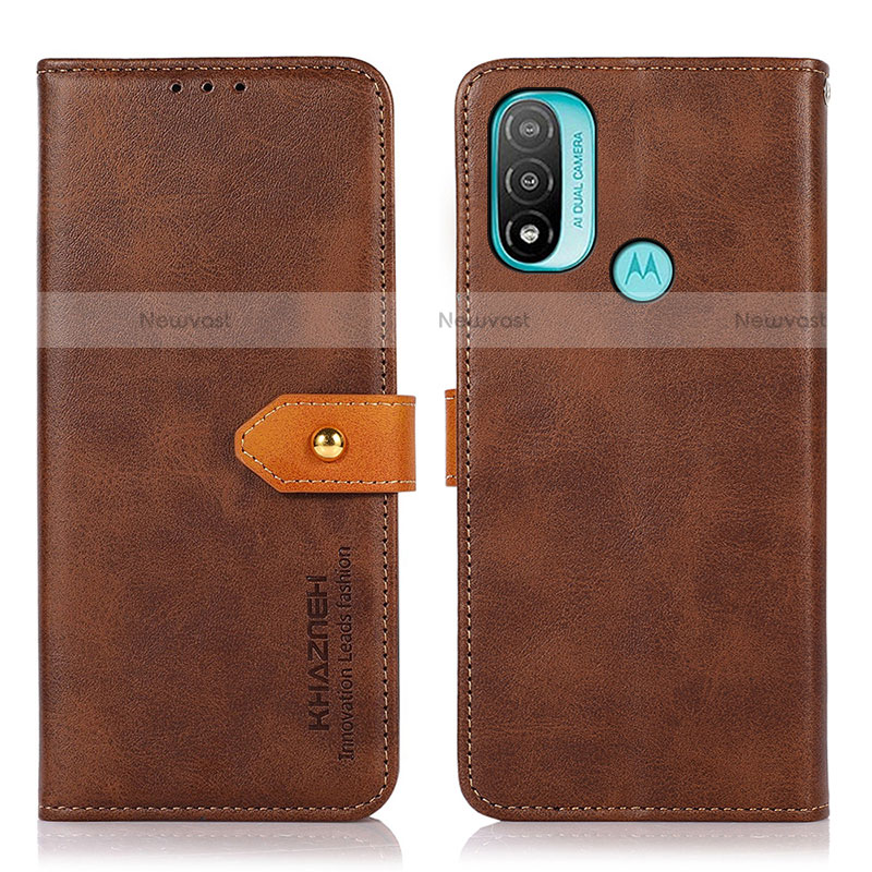 Leather Case Stands Flip Cover Holder N07P for Motorola Moto E40