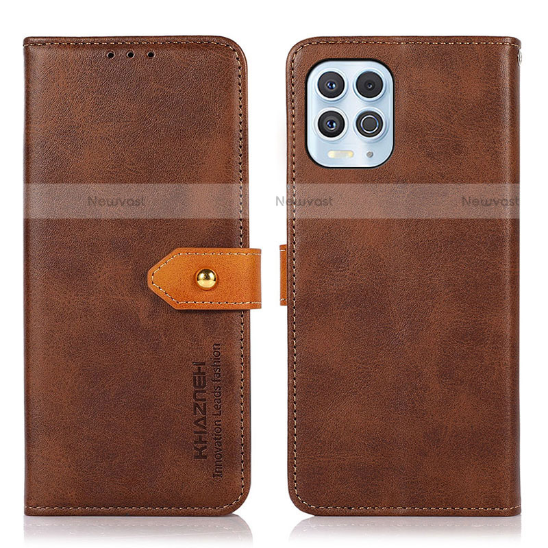 Leather Case Stands Flip Cover Holder N07P for Motorola Moto G100 5G