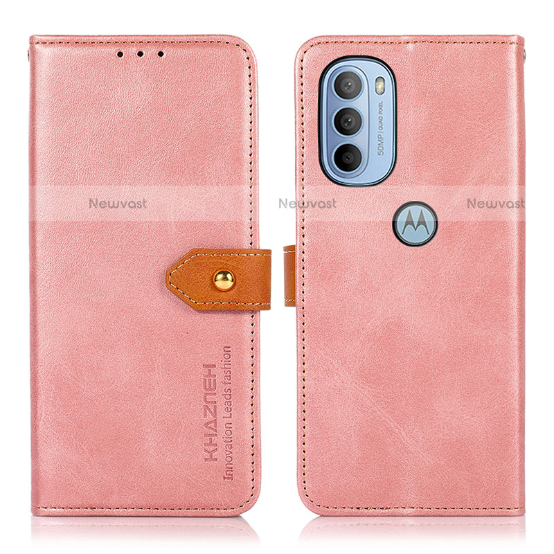 Leather Case Stands Flip Cover Holder N07P for Motorola Moto G31