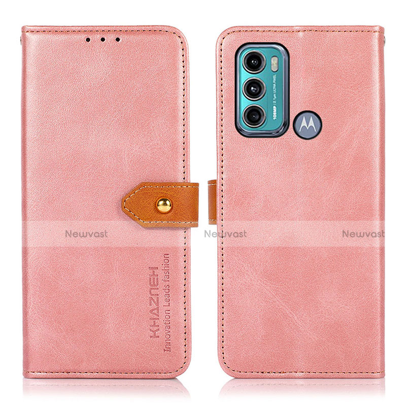 Leather Case Stands Flip Cover Holder N07P for Motorola Moto G60
