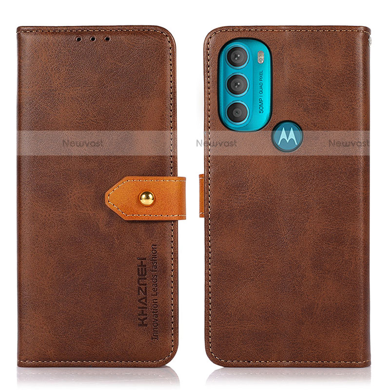 Leather Case Stands Flip Cover Holder N07P for Motorola Moto G71 5G