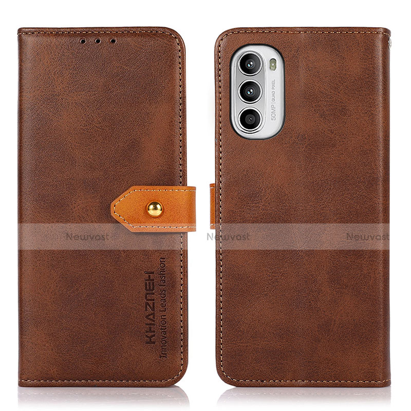 Leather Case Stands Flip Cover Holder N07P for Motorola Moto G82 5G