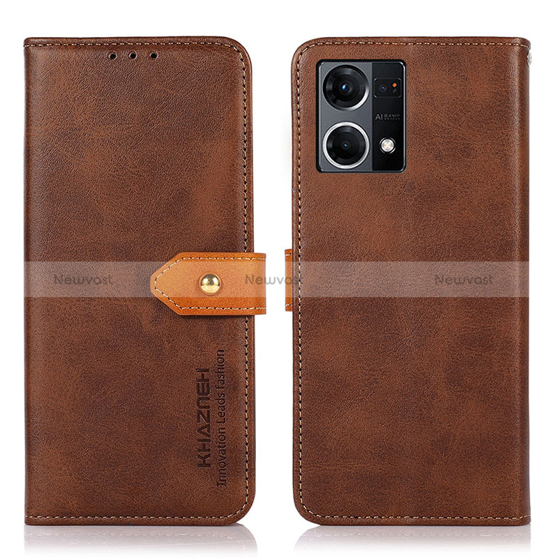 Leather Case Stands Flip Cover Holder N07P for Oppo Reno7 4G