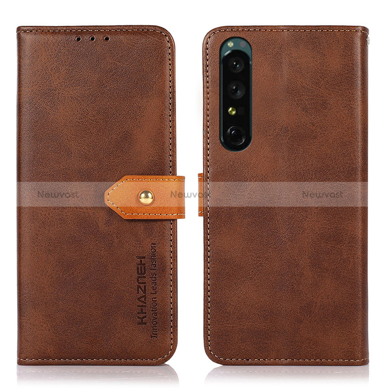 Leather Case Stands Flip Cover Holder N07P for Sony Xperia 1 III