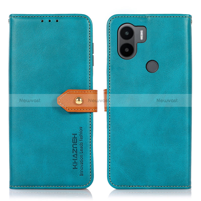 Leather Case Stands Flip Cover Holder N07P for Xiaomi Redmi A1 Plus Cyan