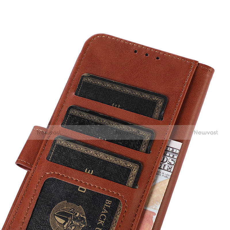 Leather Case Stands Flip Cover Holder N08P for Motorola Moto G52j 5G